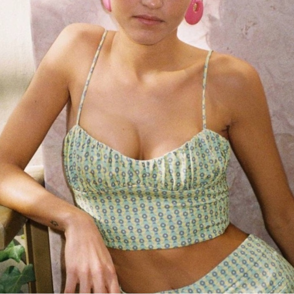 ZARA PRINTED CORSET CROP TOP